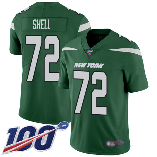 New York Jets Limited Green Youth Brandon Shell Home Jersey NFL Football 72 100th Season Vapor Untouchable